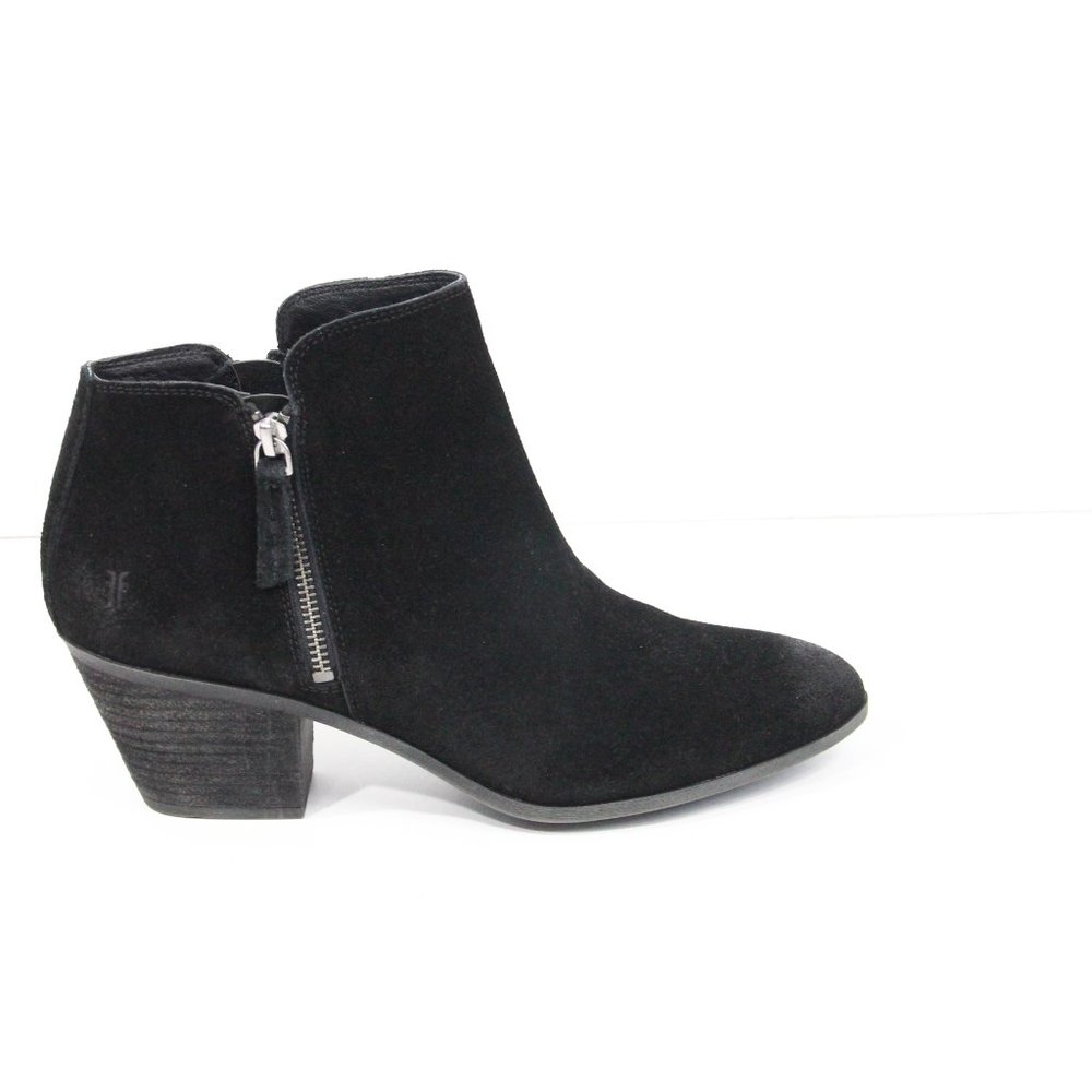 Frye Black Boots sz 10 New Women Judith Bootie Suede Block Heel Western